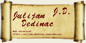 Julijan Dedinac vizit kartica